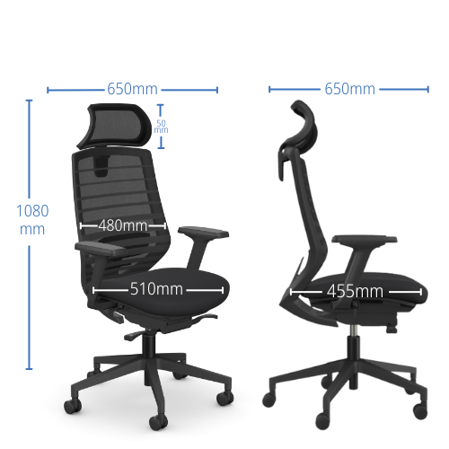 X.77 Chair With Headrest Dimensions for HuntOffice